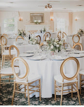 Load image into Gallery viewer, O back gold chiavari chair