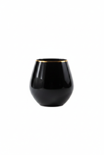 Load image into Gallery viewer, Bibi Black Stemless Tumbler - Gold Rim