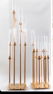 10 arm Athena gold candleholders