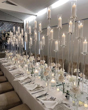 Load image into Gallery viewer, Clear pillar candleholders -10 arm (LED Pillar candles included)
